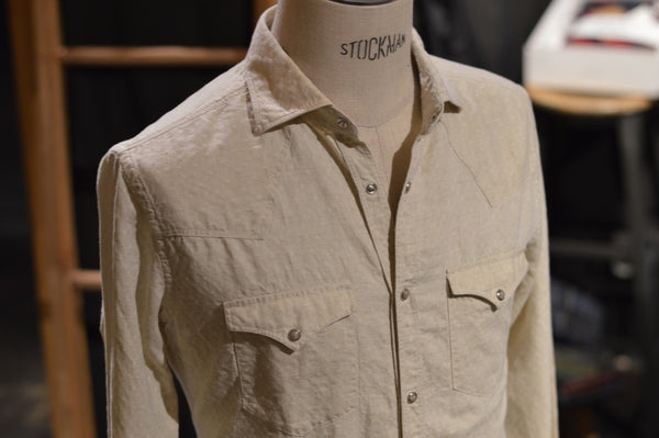 Bolzonella 1934 Men's Shirt Linnen/Cotton Naturel (7147825954971)