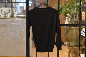CASHMERE JUNKIE Round neck sweater Black (7893980217578)